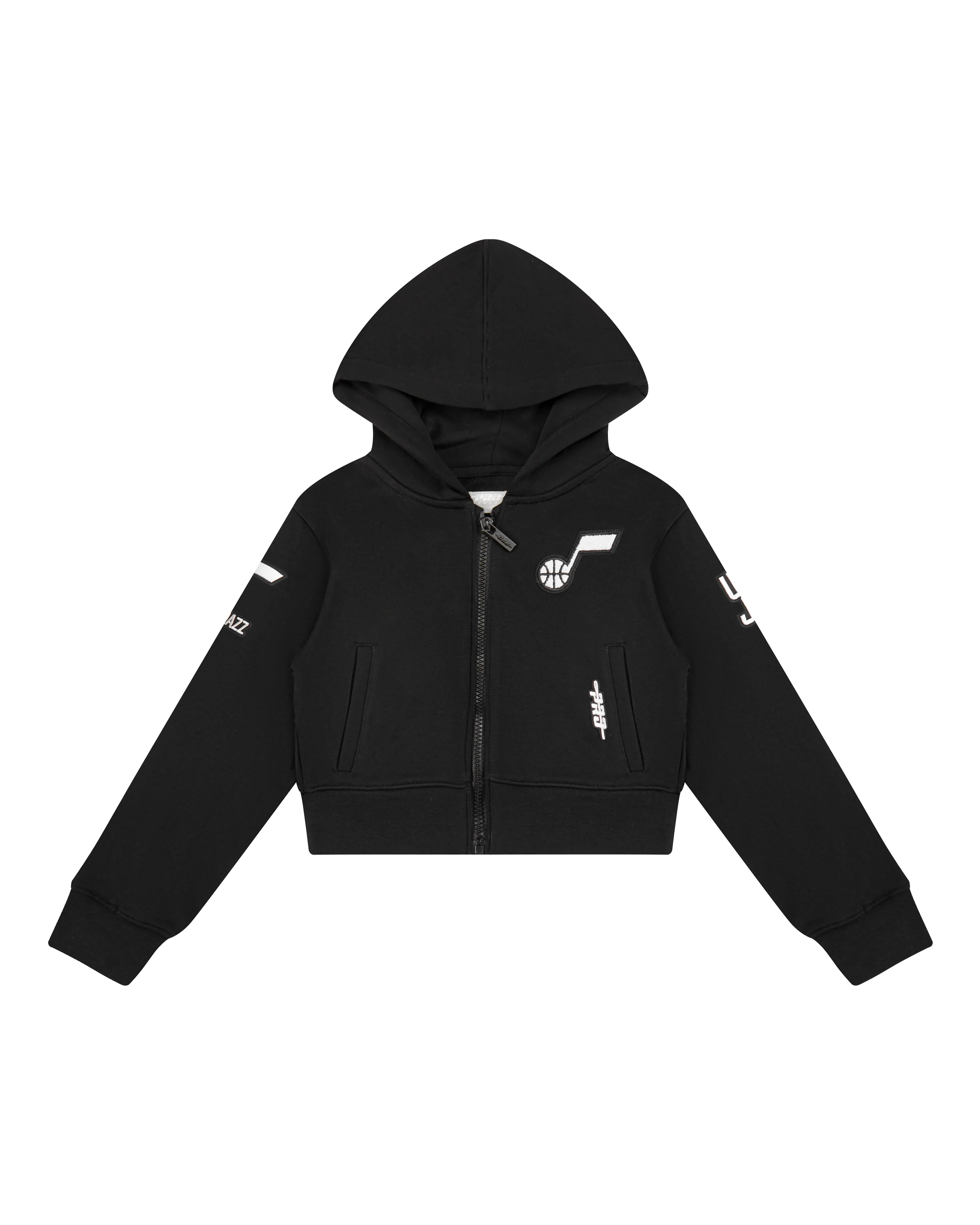 NBA UTAH JAZZ CLASSIC LITTLE GIRLS FLEECE FULL ZIP HOODIE (BLACK)
