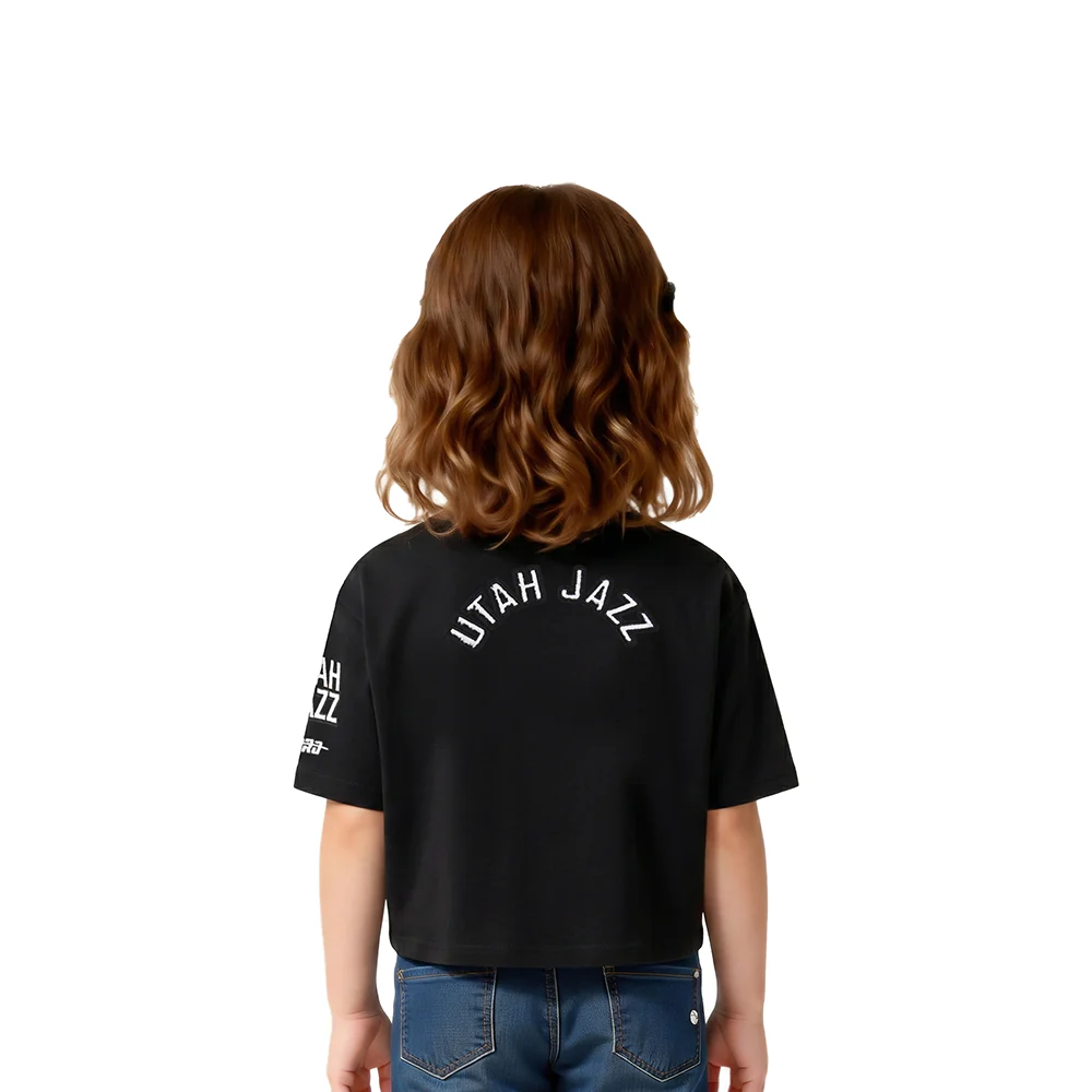 NBA UTAH JAZZ CLASSIC TODDLER GIRLS SHORT SLEEVE BOXY TEE (BLACK) - Image 2