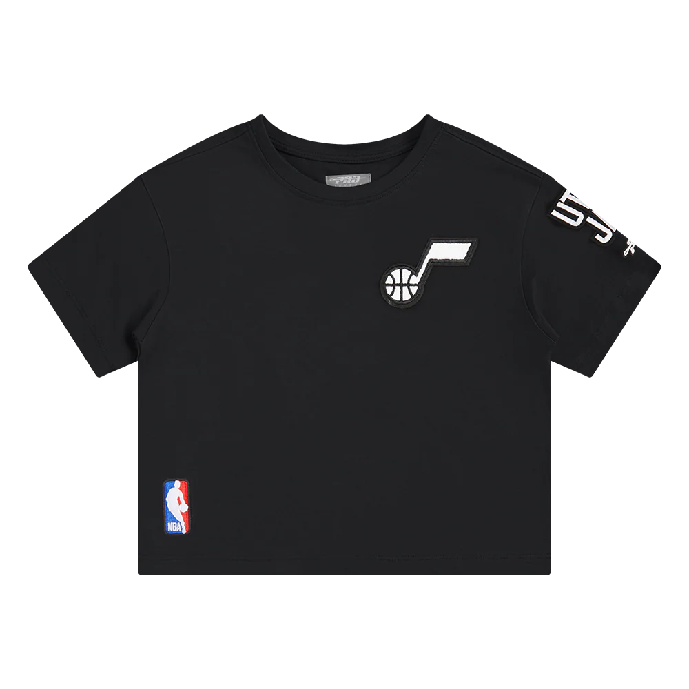 NBA UTAH JAZZ CLASSIC TODDLER GIRLS SHORT SLEEVE BOXY TEE (BLACK) - Image 3