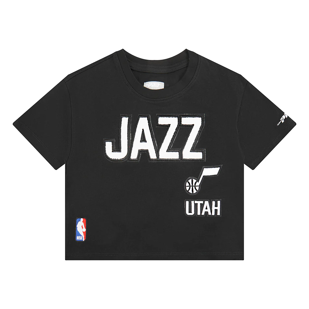 NBA UTAH JAZZ RETRO CLASSIC TODDLER GIRLS SHORT SLEEVE BOXY TEE (BLACK) - Image 3