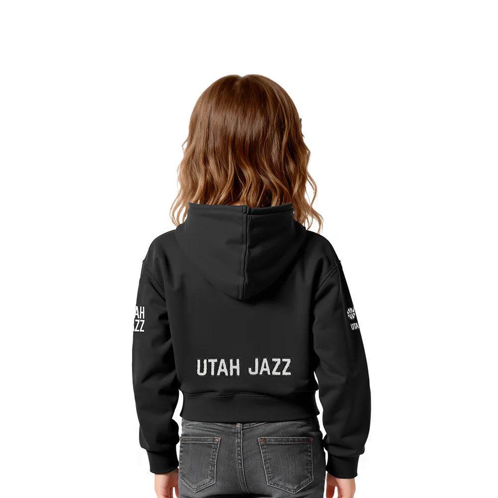 NBA UTAH JAZZ CLASSIC TODDLER GIRLS  FLEECE FULL ZIP HOODIE (BLACK) - Image 2