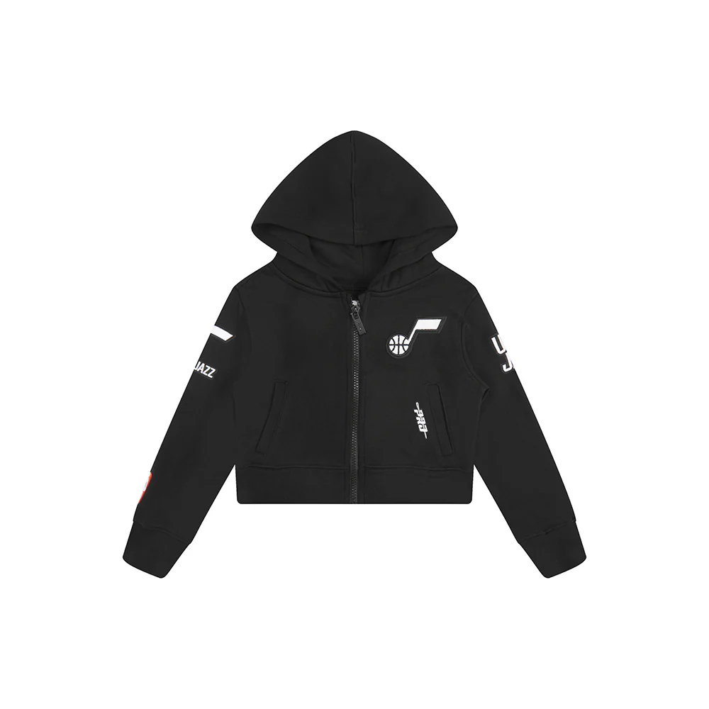 NBA UTAH JAZZ CLASSIC TODDLER GIRLS  FLEECE FULL ZIP HOODIE (BLACK) - Image 3