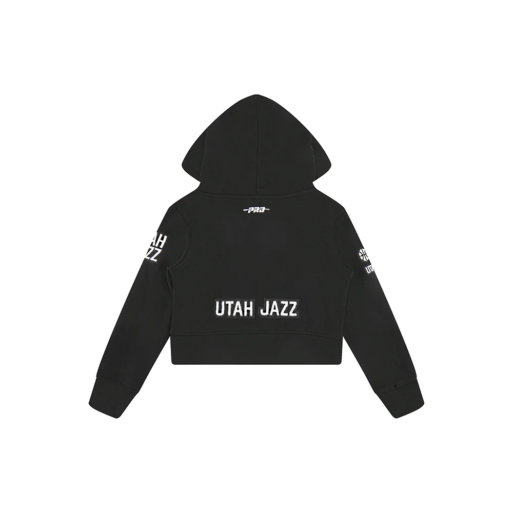NBA UTAH JAZZ CLASSIC TODDLER GIRLS  FLEECE FULL ZIP HOODIE (BLACK) - Image 4