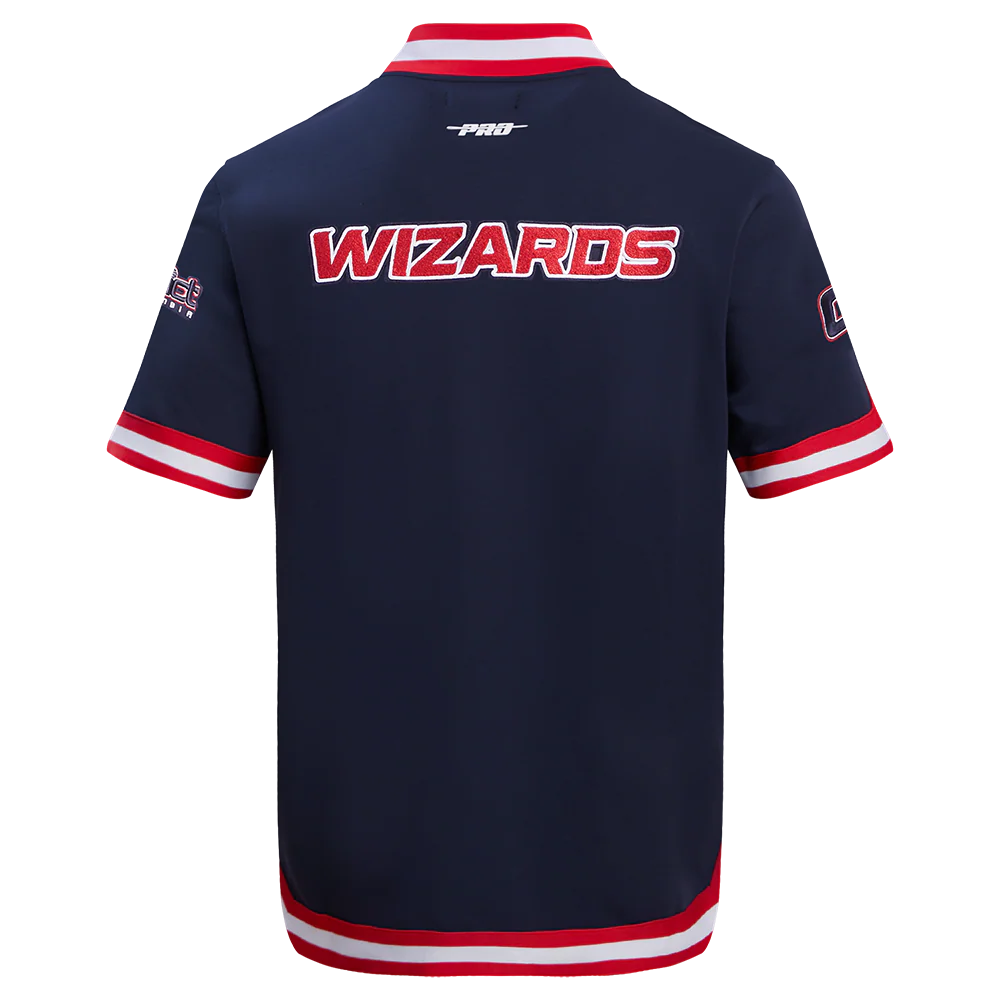 WASHINGTON WIZARDS CLASSIC MEN'S WARM UP JACKET (MIDNIGHT NAVY/RED) - Image 3