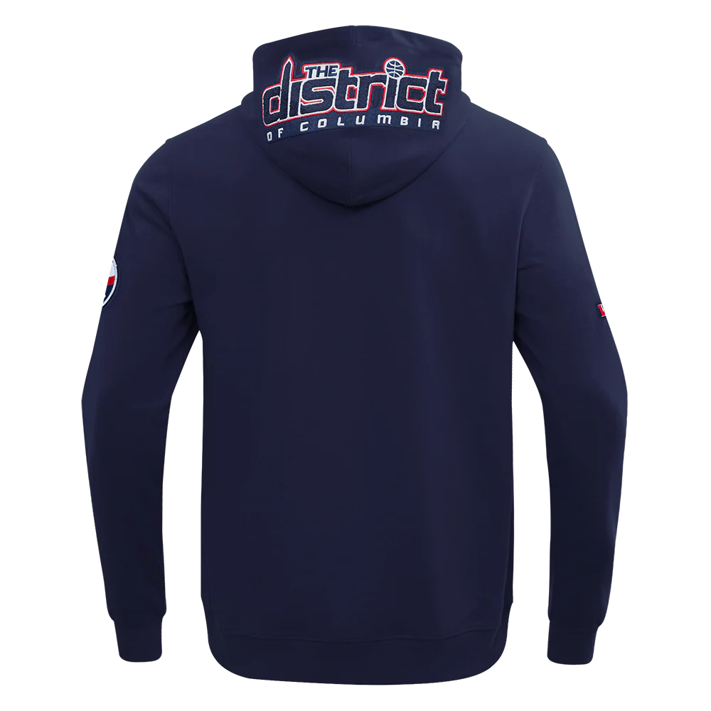 NBA WASHINGTON WIZARDS CLASSIC CHENILLE MEN'S FULL ZIP HOODIE (MIDNIGHT NAVY) - Image 3