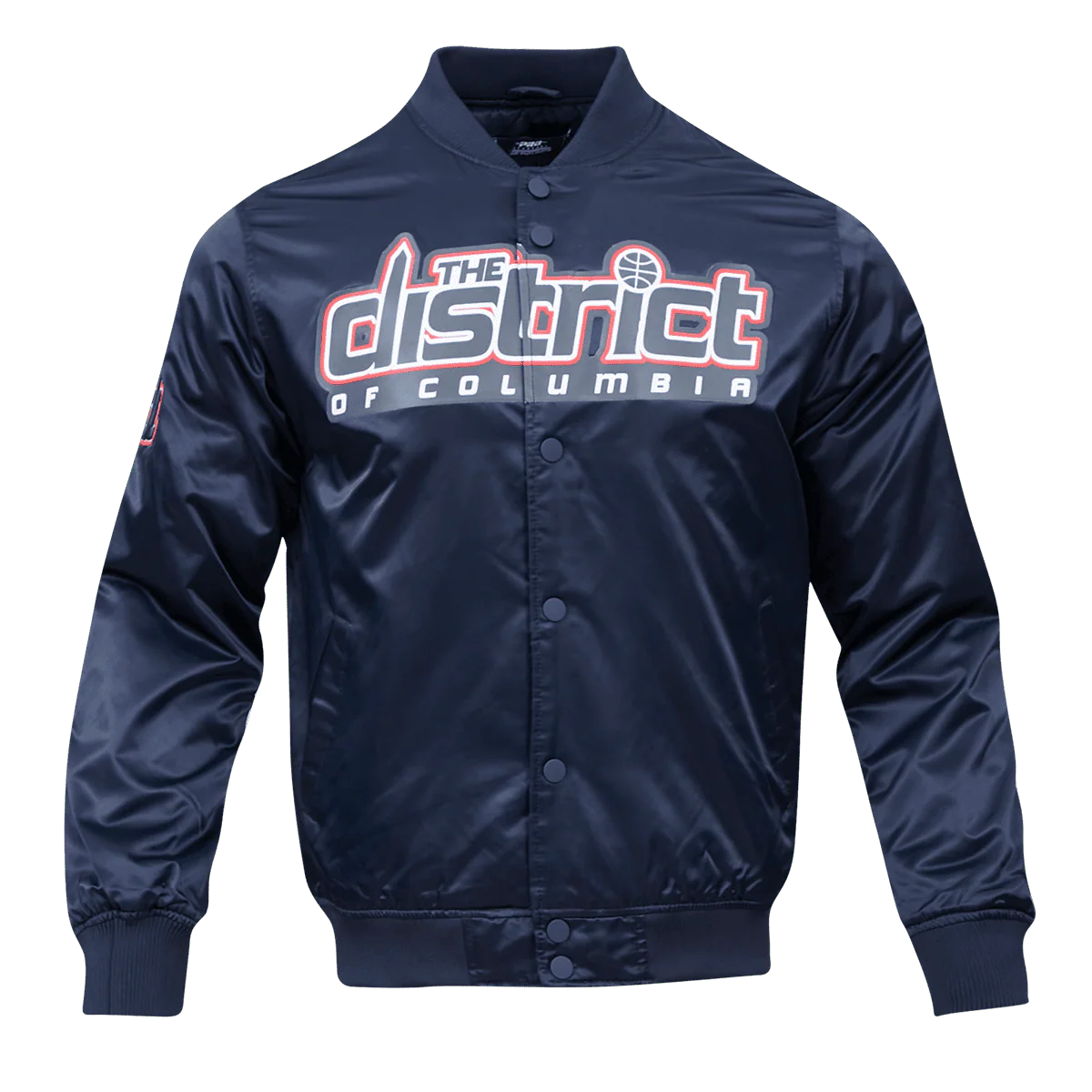 NBA WASHINGTON WIZARDS BIG LOGO MEN'S SATIN JACKET (MIDNIGHT NAVY)