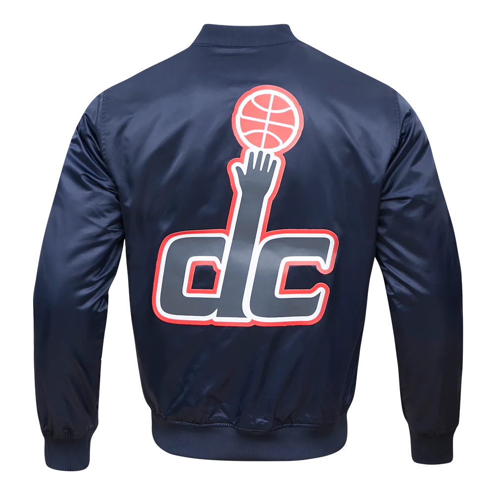 NBA WASHINGTON WIZARDS BIG LOGO MEN'S SATIN JACKET (MIDNIGHT NAVY) - Image 14