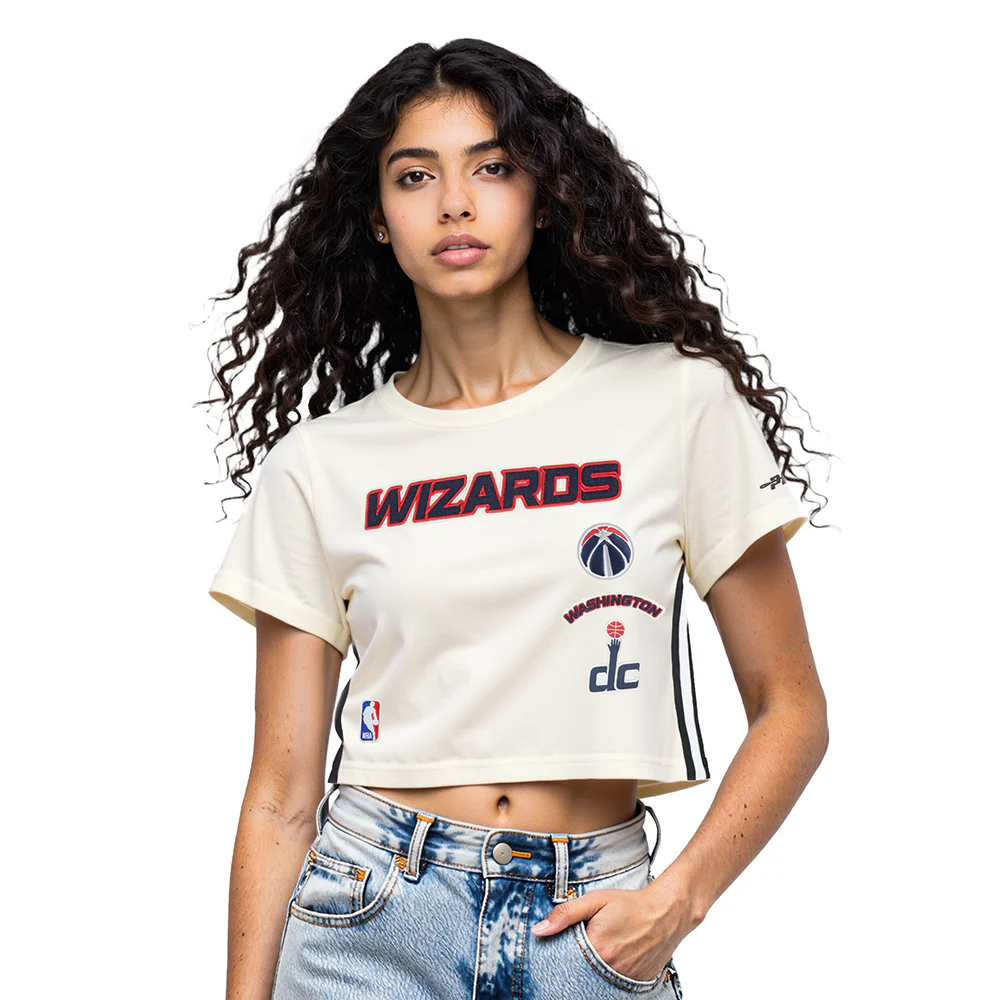 NBA WASHINGTON WIZARDS RETRO CLASSIC WOMEN'S BOXY TEE (EGGSHELL)