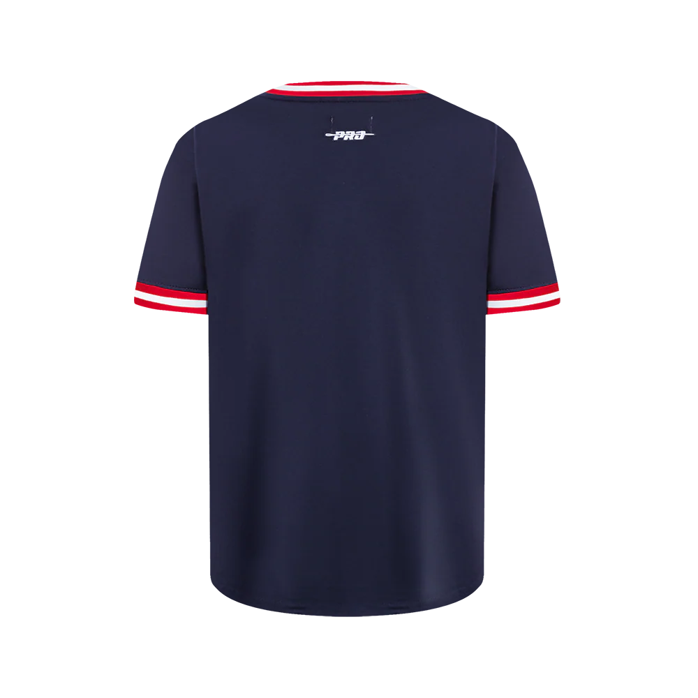 NBA WASHINGTON WIZARDS CLASSIC BIG BOYS SHORT SLEEVE STRIPED RIB TEE (MIDNIGHT NAVY/RED) - Image 3