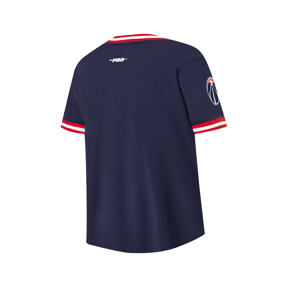 NBA WASHINGTON WIZARDS CLASSIC BIG BOYS SHORT SLEEVE STRIPED RIB TEE (MIDNIGHT NAVY/RED) - Image 4