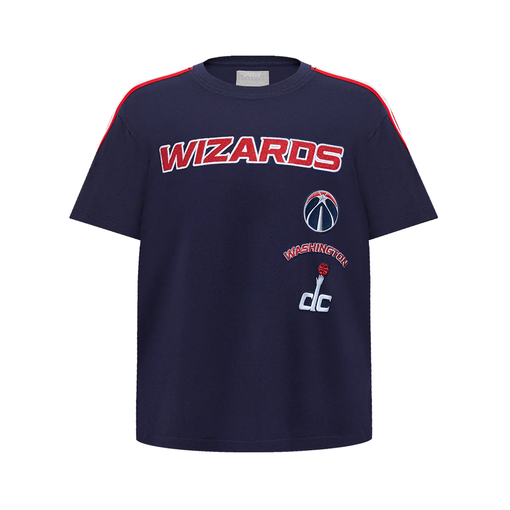 NBA WASHINGTON WIZARDS RETRO CLASSIC SINGLE JERSEY BIG BOYS SINGLE JERSEY TAPING TEE (MIDNIGHT NAVY/RED)