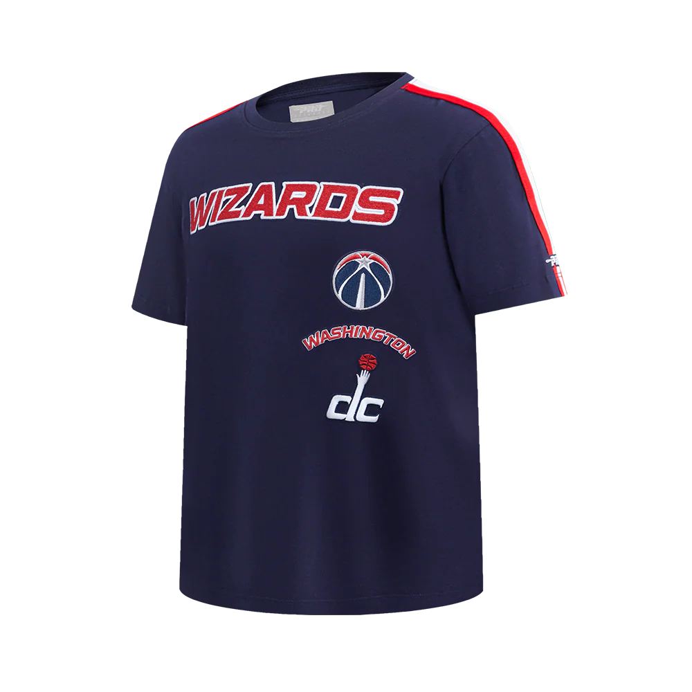 NBA WASHINGTON WIZARDS RETRO CLASSIC SINGLE JERSEY BIG BOYS SINGLE JERSEY TAPING TEE (MIDNIGHT NAVY/RED) - Image 2