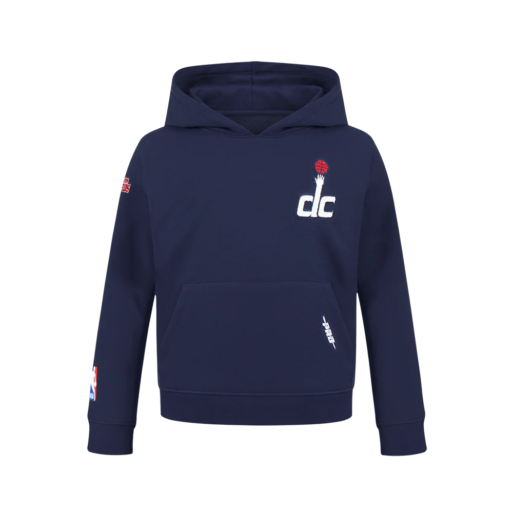NBA WASHINGTON WIZARDS CLASSIC BIG BOYS FLEECE PULLOVER HOODIE (MIDNIGHT NAVY)