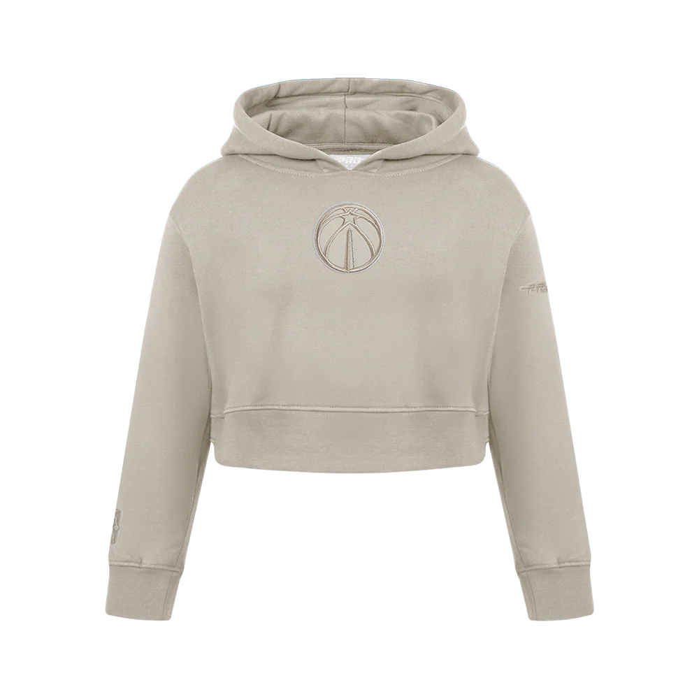 NBA WASHINGTON WIZARDS NEUTRAL BIG GIRLS FLC PO HOODIE (TAUPE)