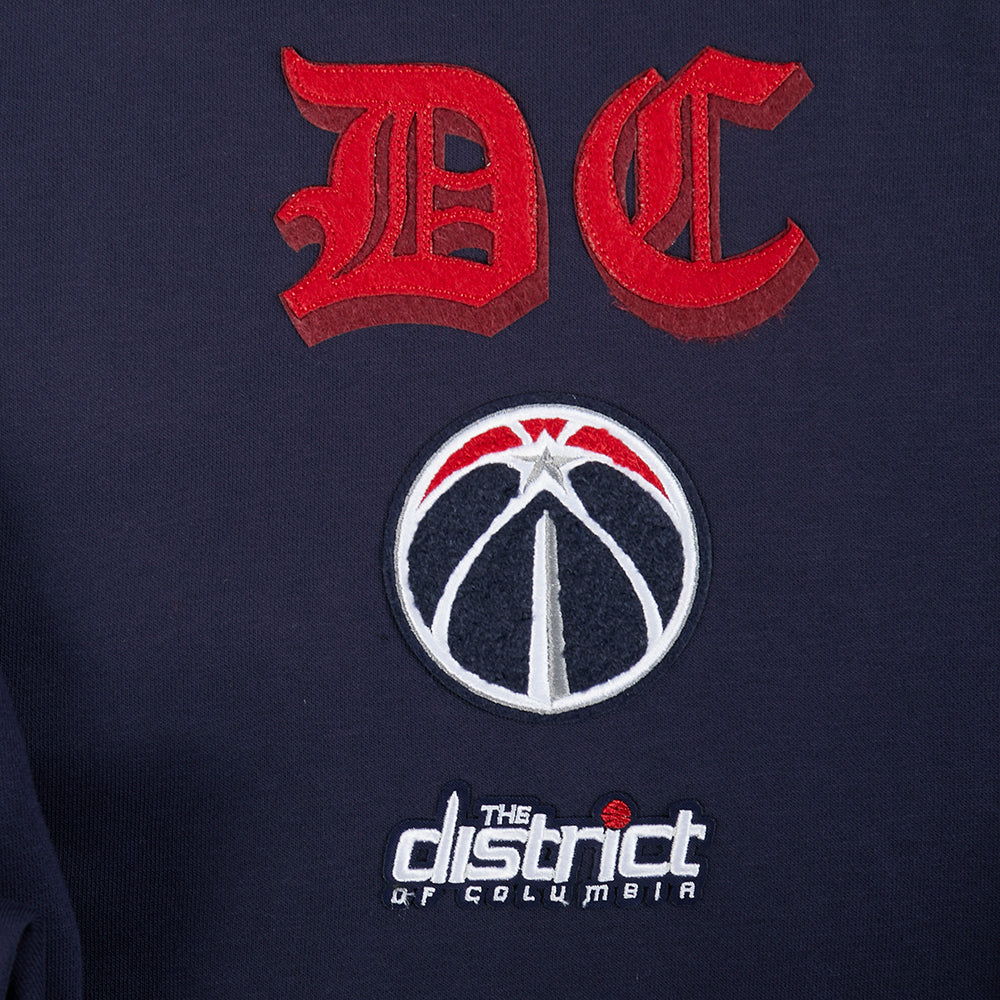 NBA WASHINGTON WIZARDS OLD ENGLISH WOMEN'S FLC CREWNECK (MIDNIGHT NAVY) - Image 8