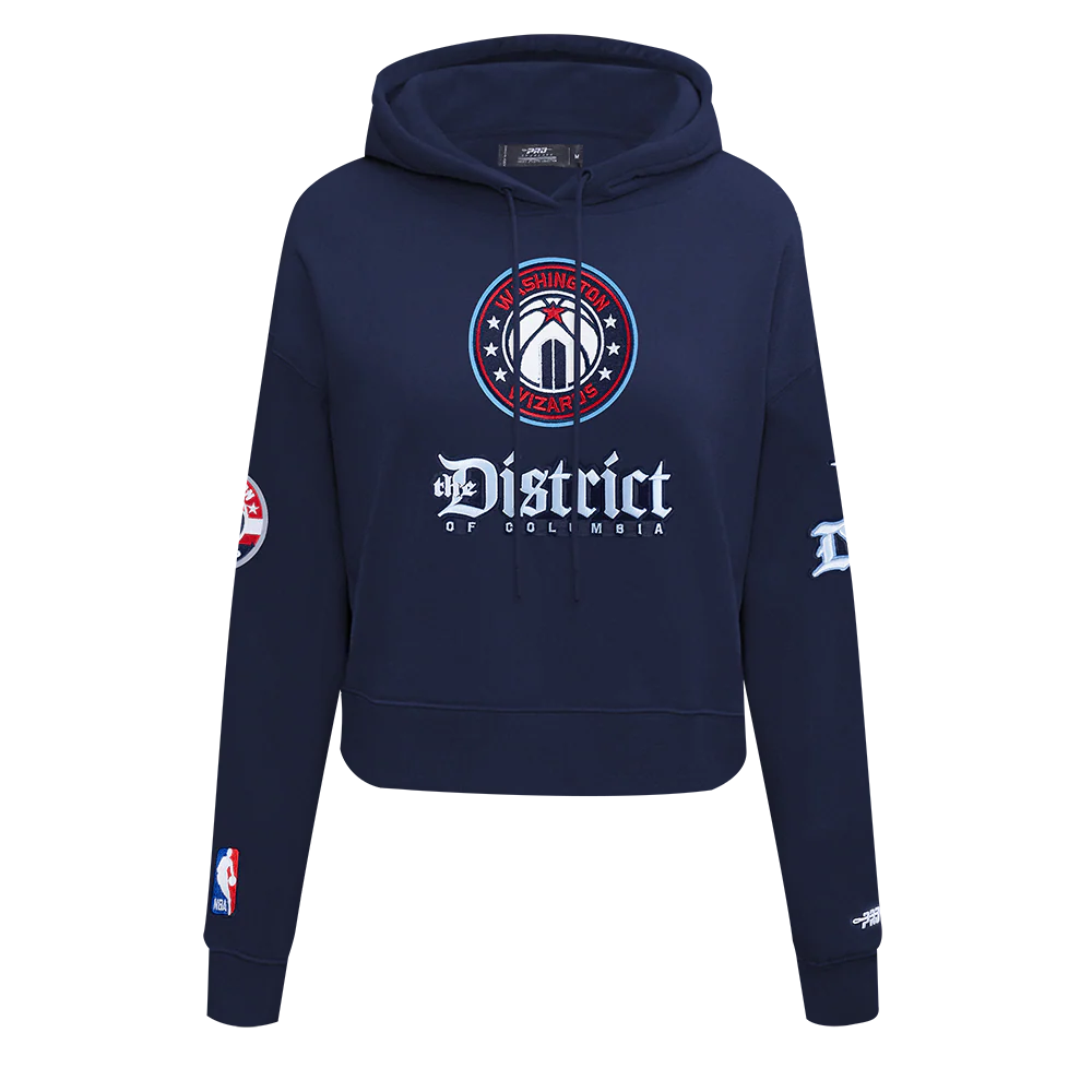 NBA WASHINGTON WIZARDS CITY EDITION 24-25 WOMEN'S FLEECE CROPPED PO HOODIE (MIDNIGHT NAVY)