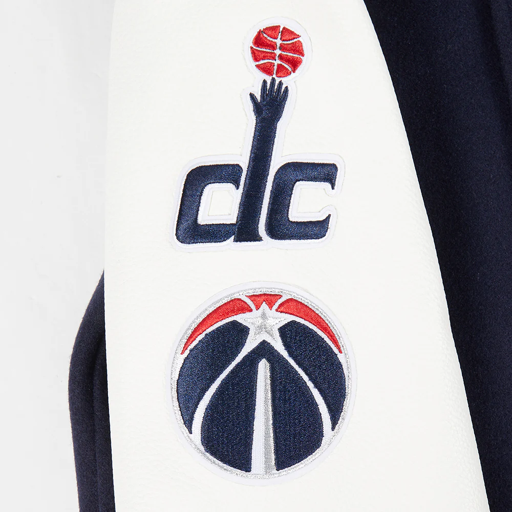 NBA WASHINGTON WIZARDS CLASSIC LITTLE BOYS WOOL VARSITY JACKET (MIDNIGHT NAVY/WHITE) - Image 7