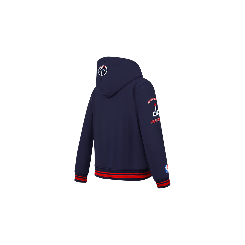 NBA WASHINGTON WIZARDS RETRO CLASSIC TODDLER BOYS RIB FLEECE PULLOVER HOODIE (MIDNIGHT NAVY/RED/MIDNIGHT NAVY) - Image 4