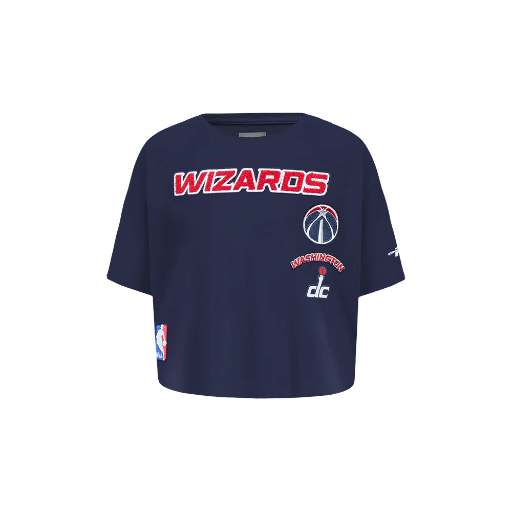 NBA WASHINGTON WIZARDS RETRO CLASSIC TODDLER GIRLS SHORT SLEEVE BOXY TEE (MIDNIGHT NAVY)