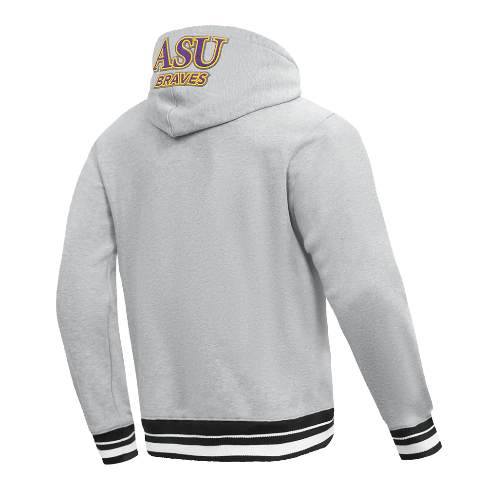 ALCORN STATE UNIVERSITY CLASSIC MEN'S STACKED LOGO PO HOODIE (HEATHER GREY) - Image 4