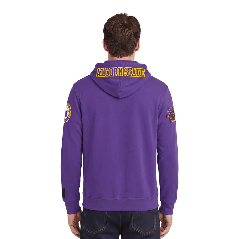 ALCORN STATE UNIVERSITY CLASSIC MEN'S FZ PO HOODIE (PURPLE) - Image 2
