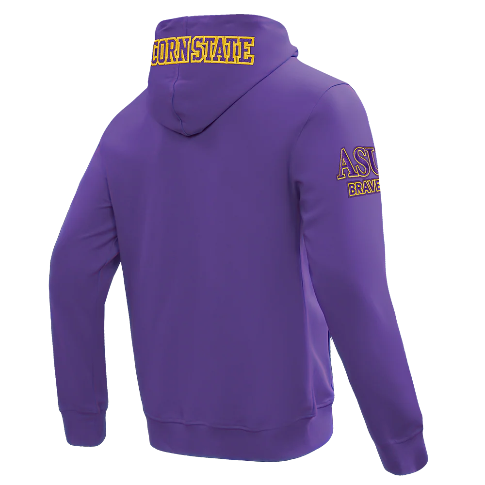 ALCORN STATE UNIVERSITY CLASSIC MEN'S FZ PO HOODIE (PURPLE) - Image 4