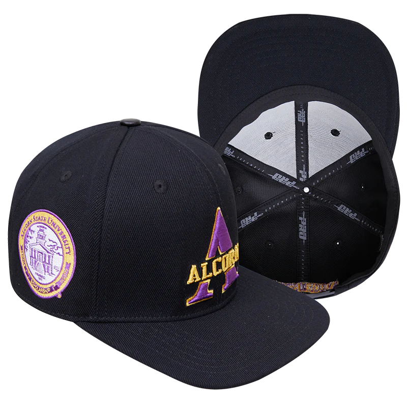 ALCORN STATE UNIVERSITY CLASSIC UNISEX WOOL SNAPBACK HAT (BLACK) - Image 6