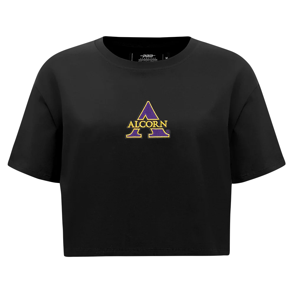 COLLEGE ALCORN STATE UNIVERSITY WINGSPAN WOMEN'S SJ BOXY TEE (BLACK) - Image 3