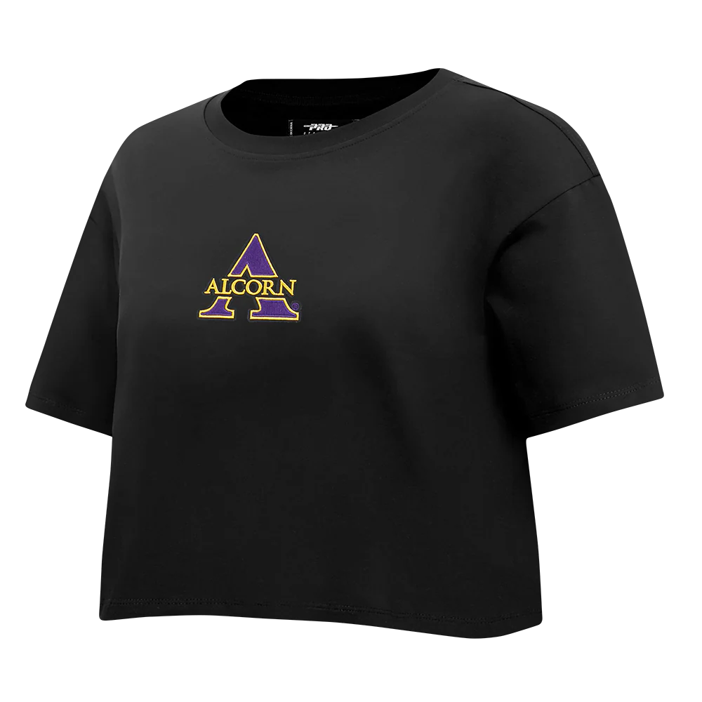 COLLEGE ALCORN STATE UNIVERSITY WINGSPAN WOMEN'S SJ BOXY TEE (BLACK) - Image 4