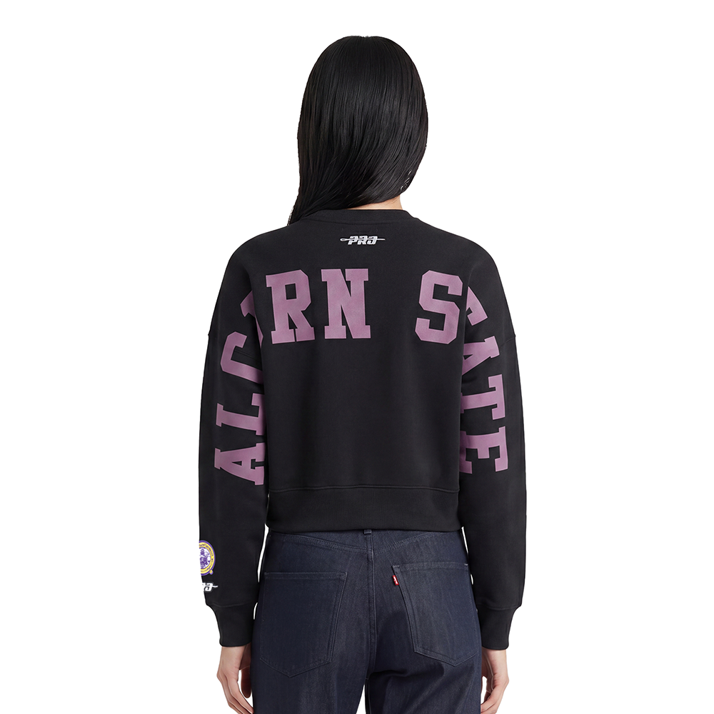 COLLEGE ALCORN STATE UNIVERSITY WINGSPAN WOMEN'S FLC CREWNECK (BLACK)