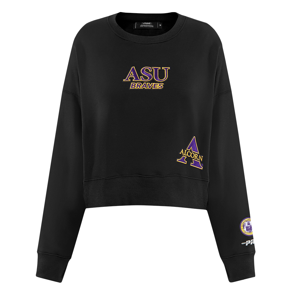 COLLEGE ALCORN STATE UNIVERSITY WINGSPAN WOMEN'S FLC CREWNECK (BLACK) - Image 3
