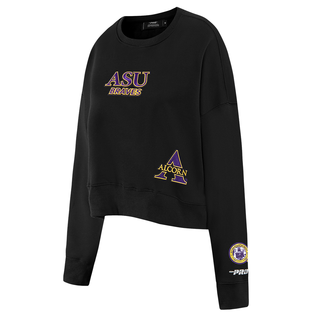 COLLEGE ALCORN STATE UNIVERSITY WINGSPAN WOMEN'S FLC CREWNECK (BLACK) - Image 4