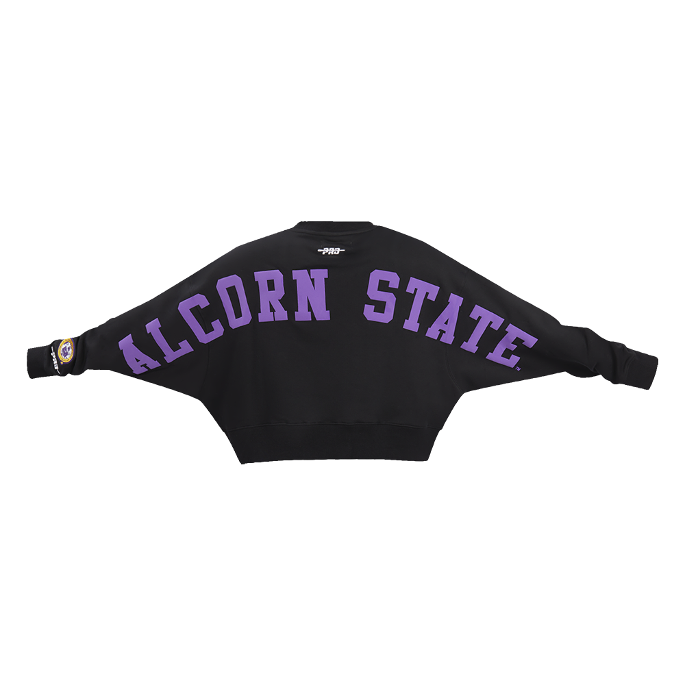 COLLEGE ALCORN STATE UNIVERSITY WINGSPAN WOMEN'S FLC CREWNECK (BLACK) - Image 7
