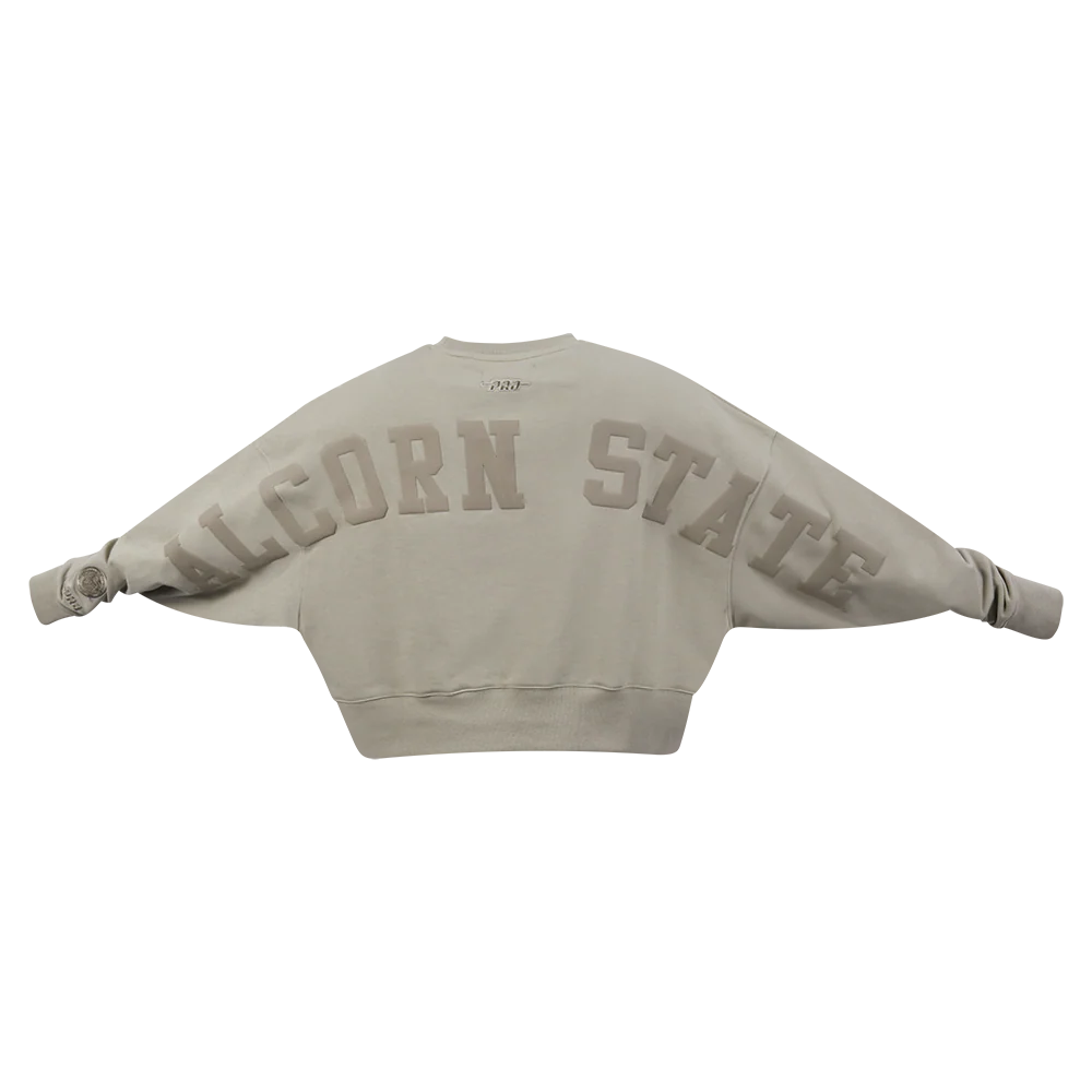 COLLEGE ALCORN STATE UNIVERSITY WINGSPAN WOMEN'S FLC CREWNECK (TAUPE) - Image 7