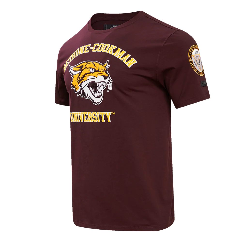 BETHUNE-COOKMAN UNIVERSITY CLASSIC MEN'S STACKED LOGO TEE (WINE) - Image 2