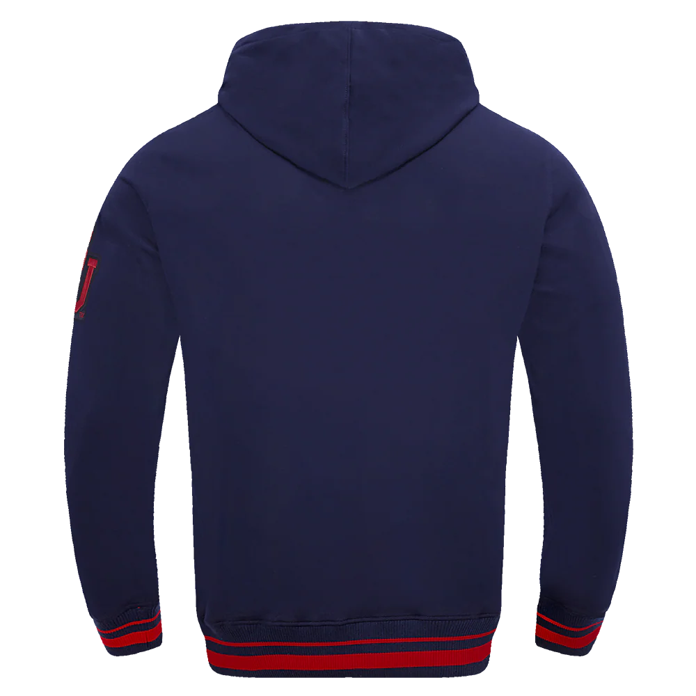 BOSTON UNIVERSITY CLASSIC STACKED LOGO FLEECE PULLOVER HOODIE (MIDNIGHT NAVY/RED/MIDNIGHT NAVY) - Image 3
