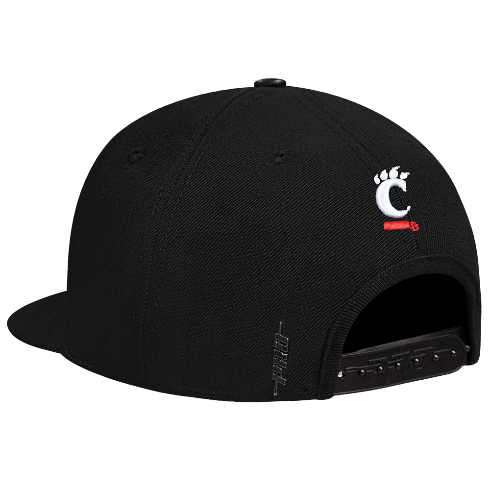 UNIVERSITY OF CINCINNATI CLASSIC UNISEX STACKED LOGO WOOL SNAPBACK (BLACK) - Image 3