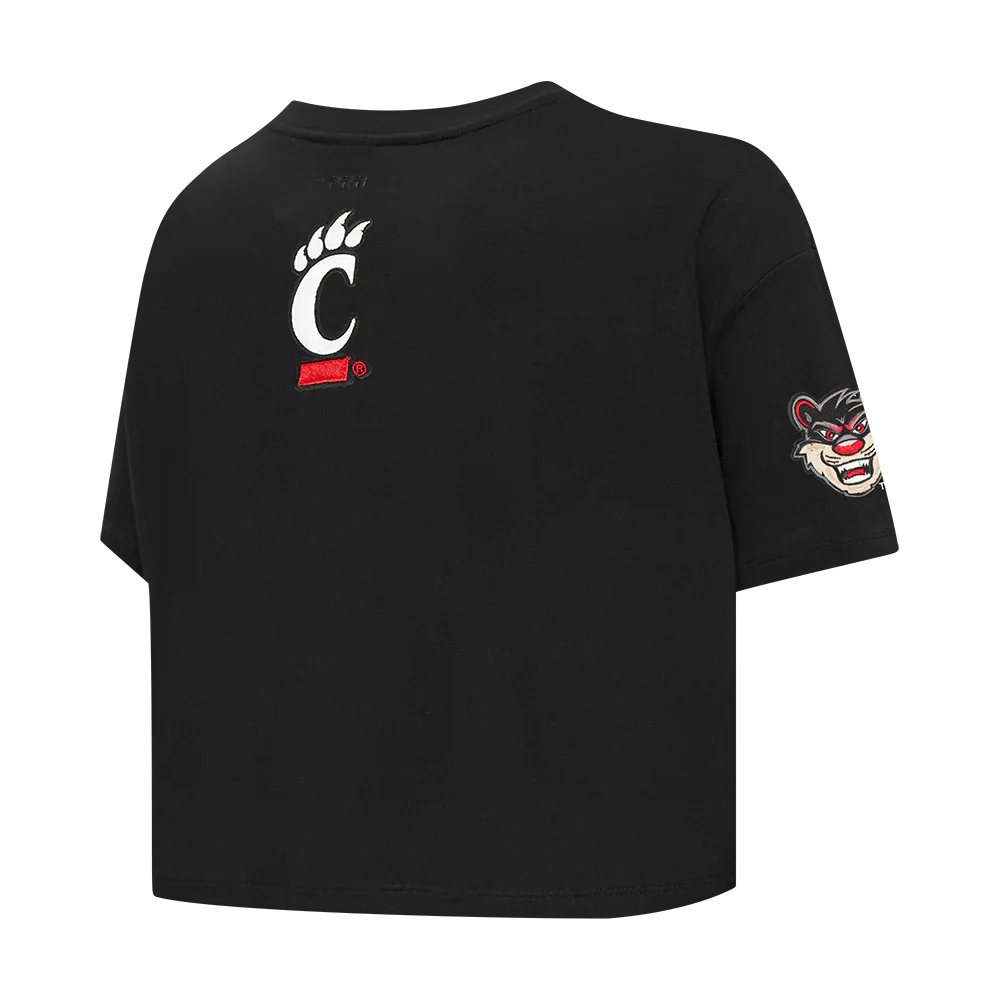 COLLEGE UNIVERSITY OF CINCINNATI CLASSIC WOMEN'S SJ BOXY TEE (BLACK) - Image 6