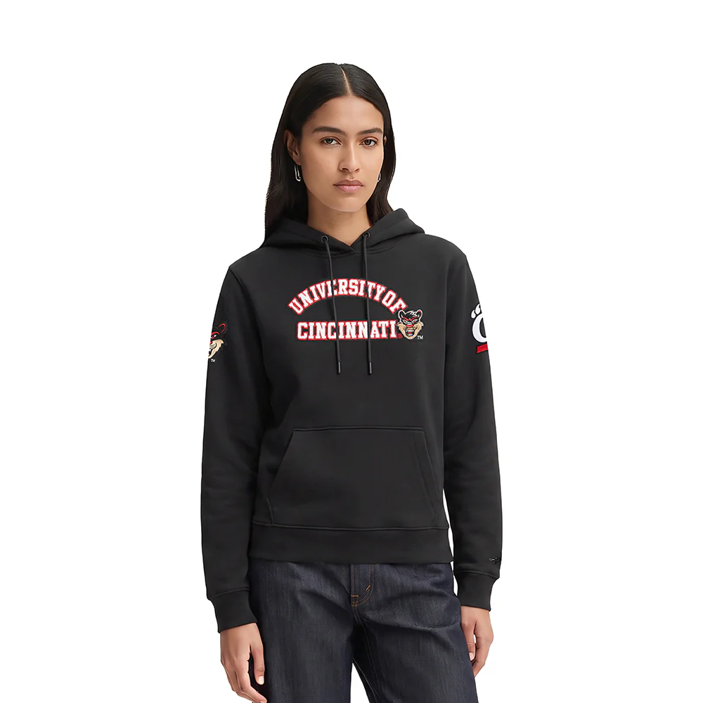 COLLEGE UNIVERSITY OF CINCINNATI CLASSIC WOMEN'S FLC PO HOODIE (BLACK)