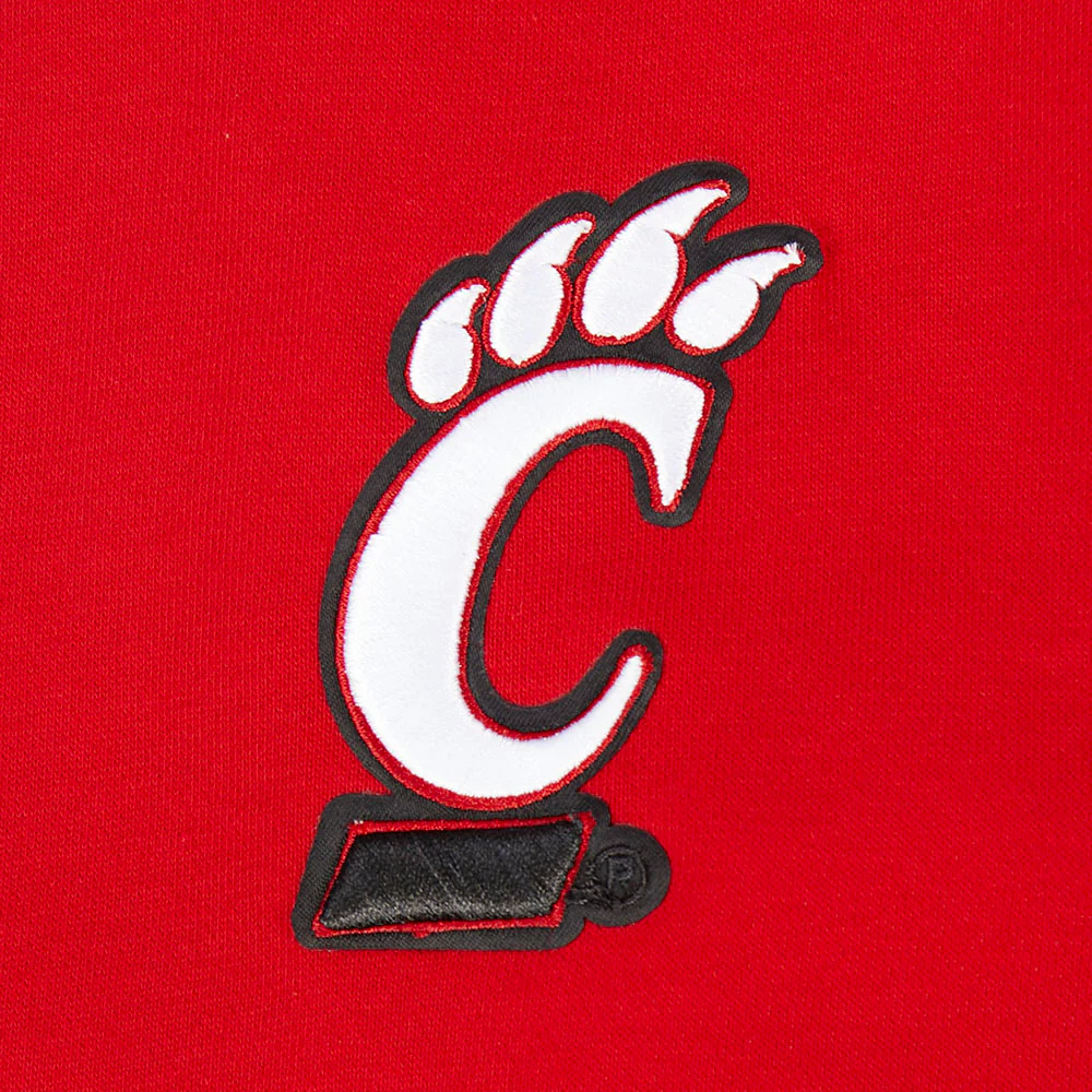 COLLEGE UNIVERSITY OF CINCINNATI CLASSIC WOMEN'S RIB FLC CROPPED PO HOODIE (RED) - Image 7