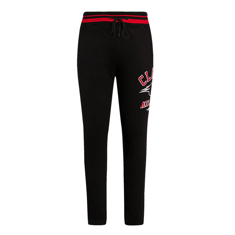 CLARK ATLANTA UNIVERSITY CLASSIC MEN'S STACKED LOGO SWEATPANT (BLACK/RED/BLACK) - Image 2