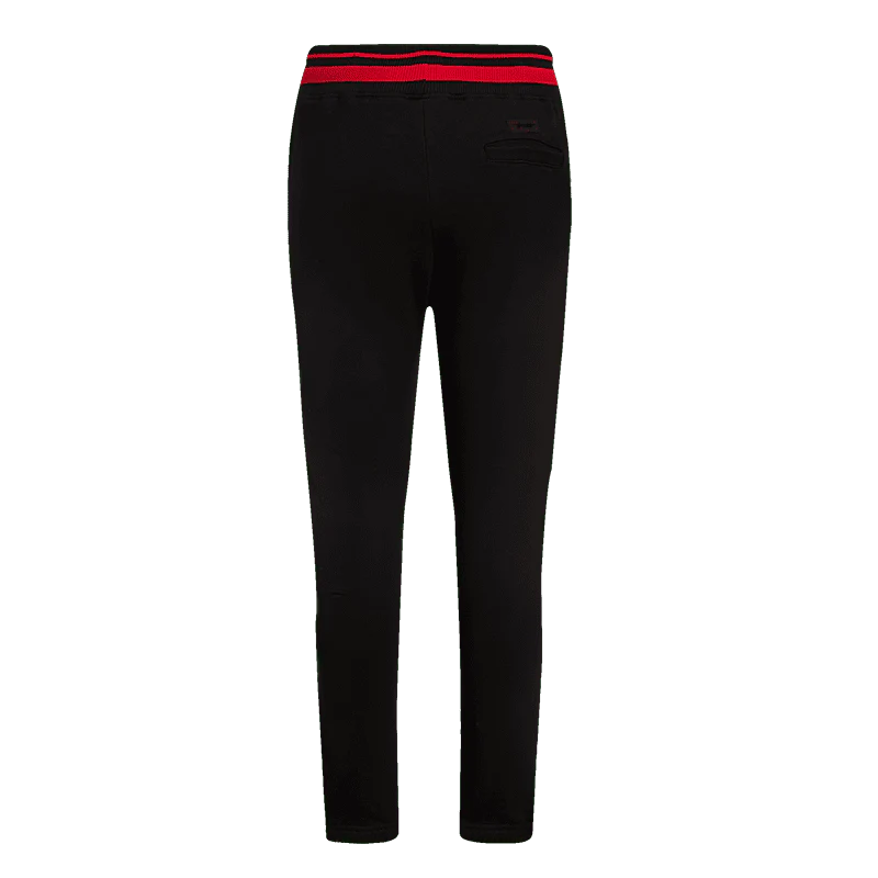 CLARK ATLANTA UNIVERSITY CLASSIC MEN'S STACKED LOGO SWEATPANT (BLACK/RED/BLACK) - Image 3