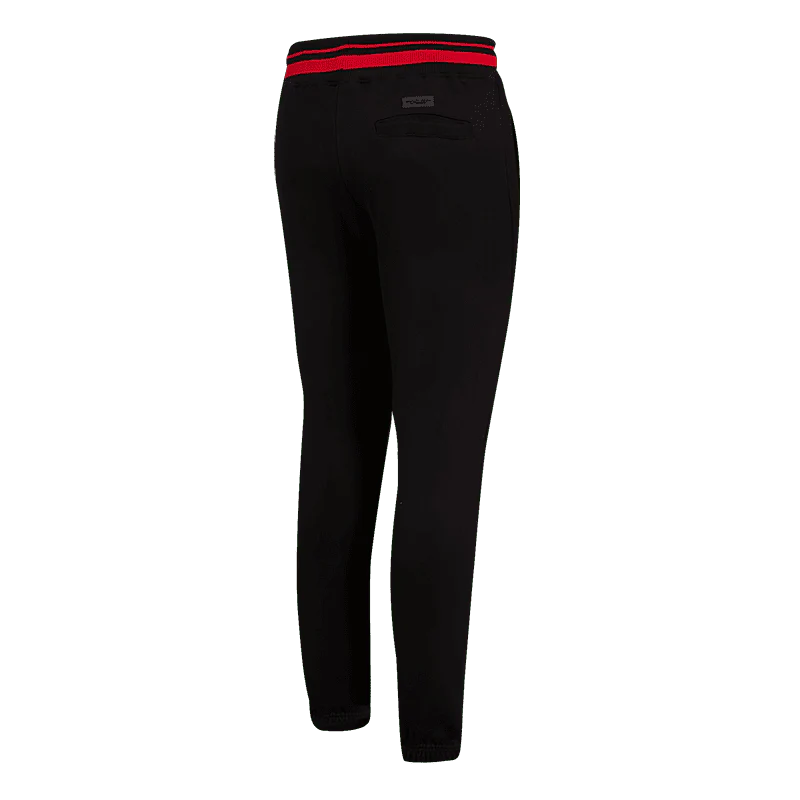 CLARK ATLANTA UNIVERSITY CLASSIC MEN'S STACKED LOGO SWEATPANT (BLACK/RED/BLACK) - Image 4