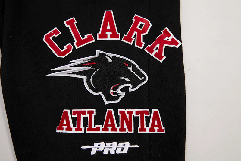 CLARK ATLANTA UNIVERSITY CLASSIC MEN'S STACKED LOGO SWEATPANT (BLACK/RED/BLACK) - Image 5