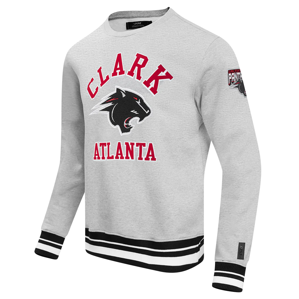 CLARK ATLANTA UNIVERSITY CLASSIC MEN'S STACKED LOGO CREWNECK (HEATHER GRAY/BLACK) - Image 2