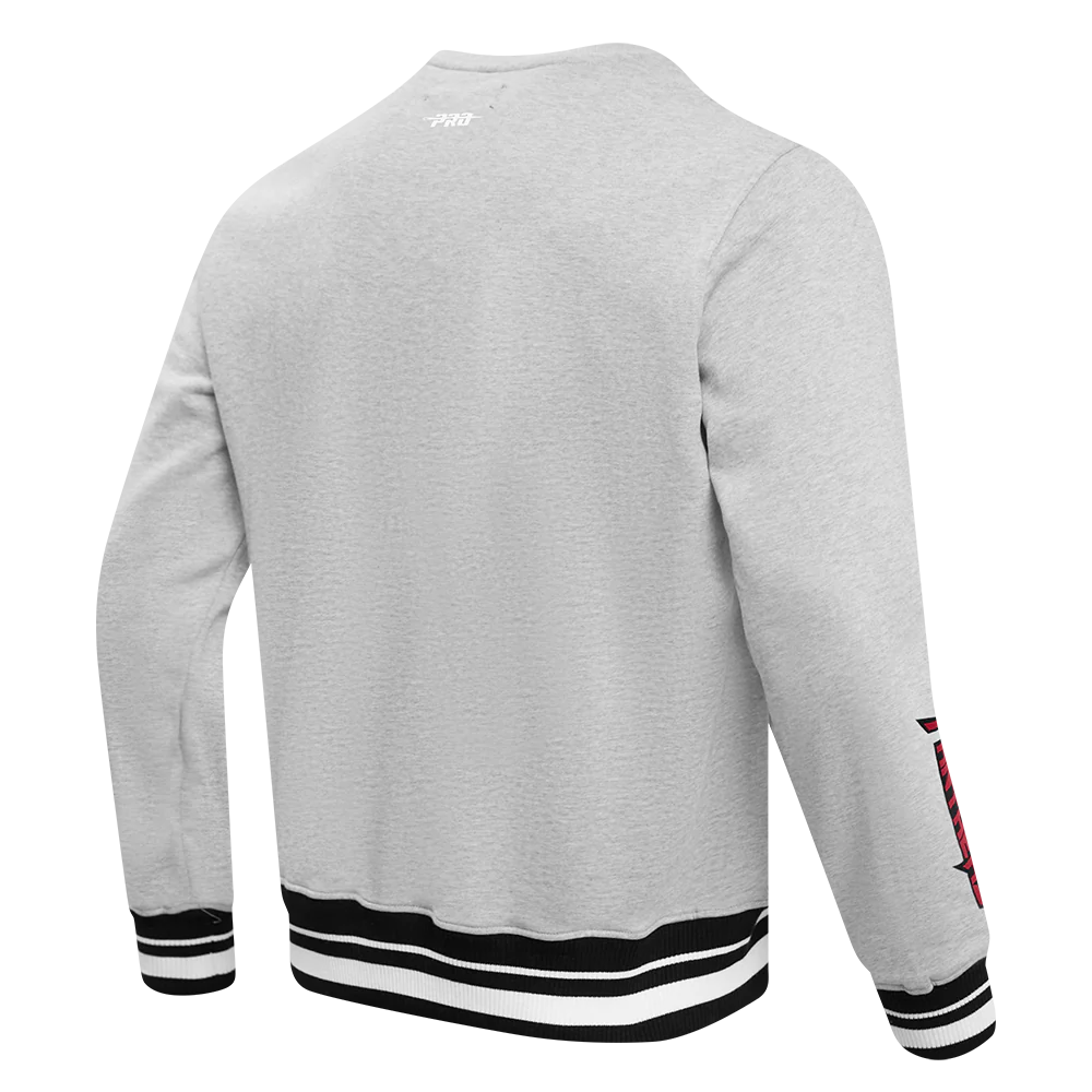 CLARK ATLANTA UNIVERSITY CLASSIC MEN'S STACKED LOGO CREWNECK (HEATHER GRAY/BLACK) - Image 4