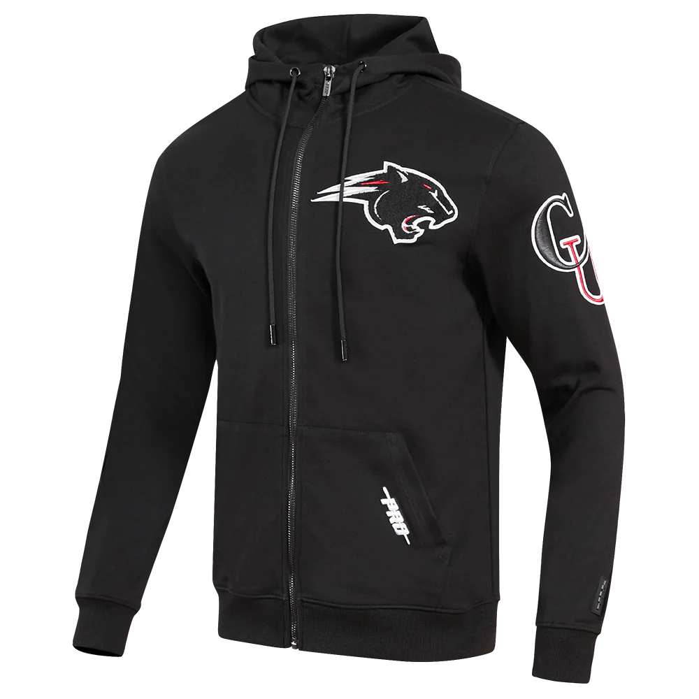 CLARK ATLANTA UNIVERSITY CLASSIC MEN'S FULL ZIP PULLOVER HOODIE (BLACK) - Image 4