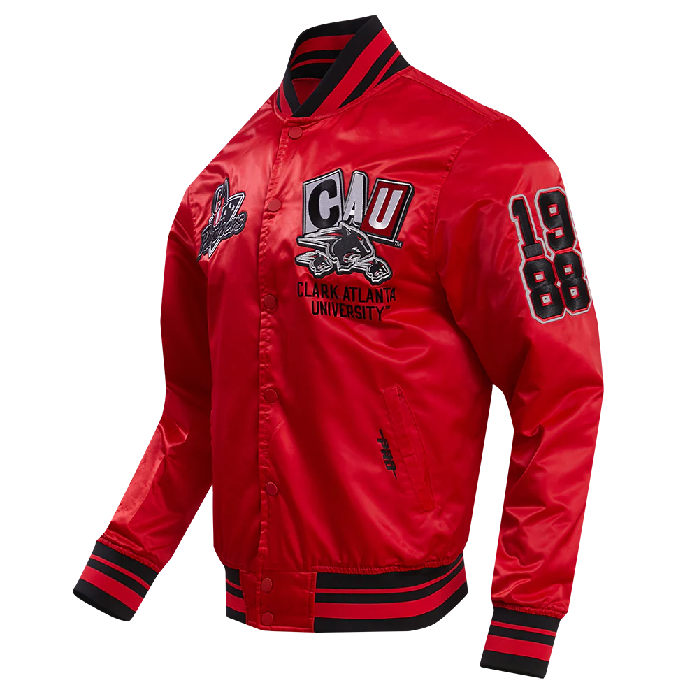 CLARK ATLANTA UNIVERSITY HOMECOMING RIB MEN'S SATIN JACKET (RED/BLACK) - Image 2