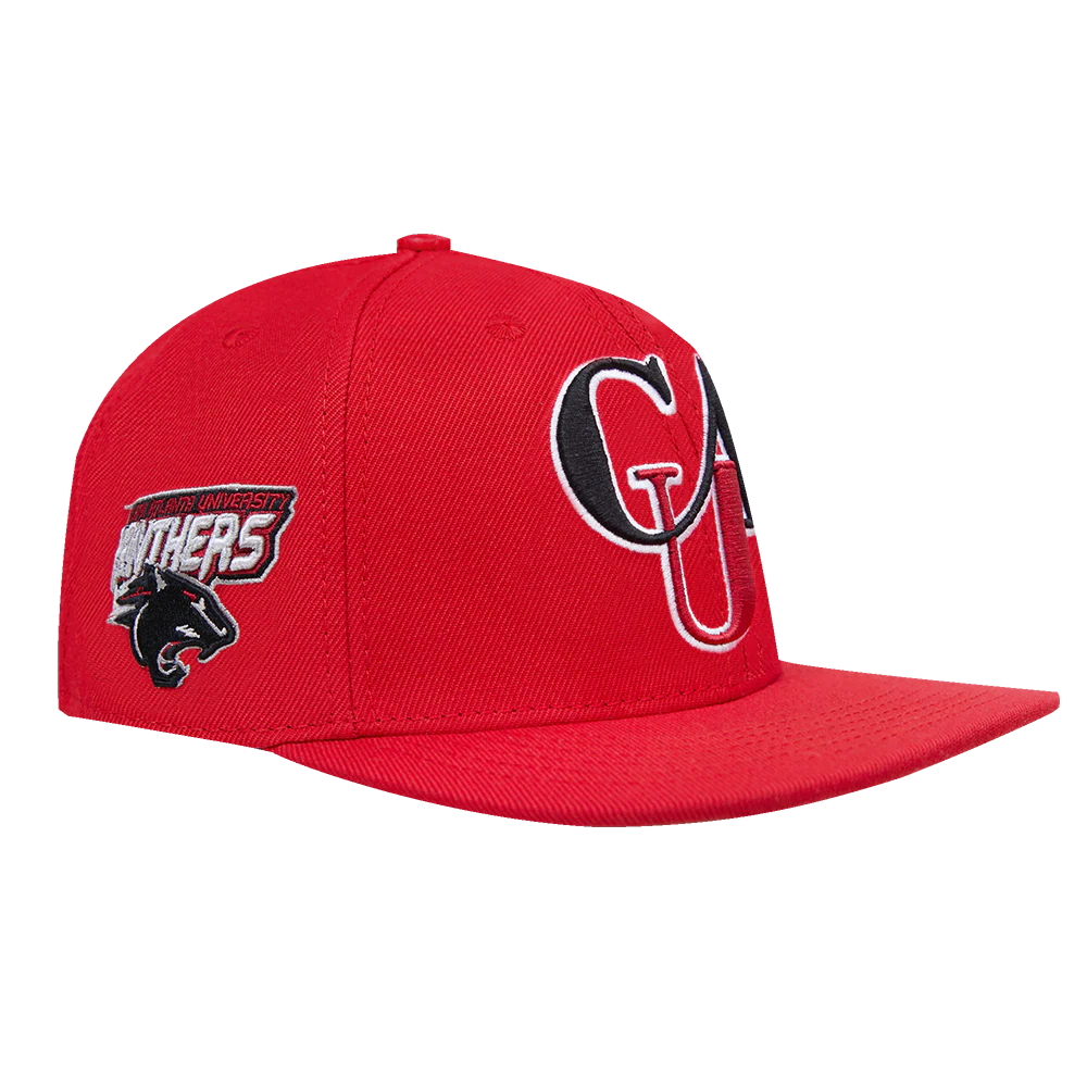 CLARK ATLANTA UNIVERSITY CLASSIC UNISEX STACKED LOGO WOOL SNAPBACK (RED) - Image 3