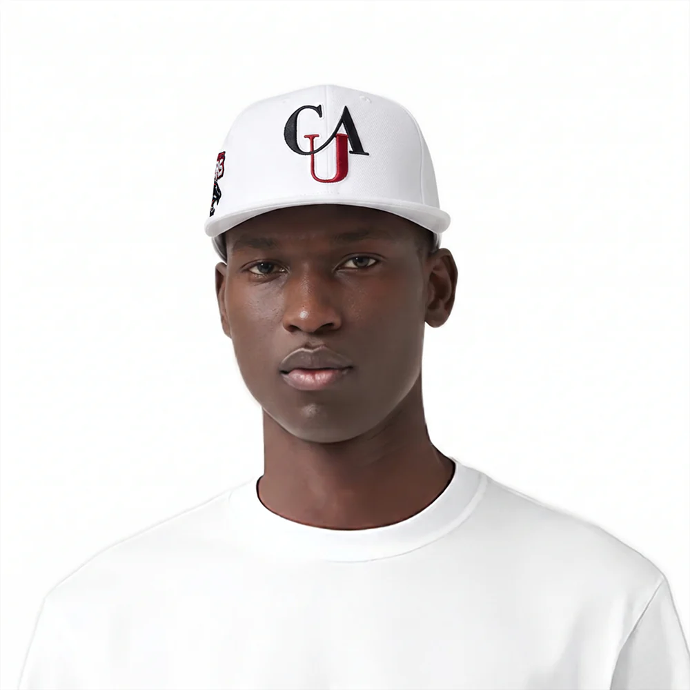 CLARK ATLANTA UNIVERSITY CLASSIC UNISEX STACKED LOGO WOOL SNAPBACK (WHITE)